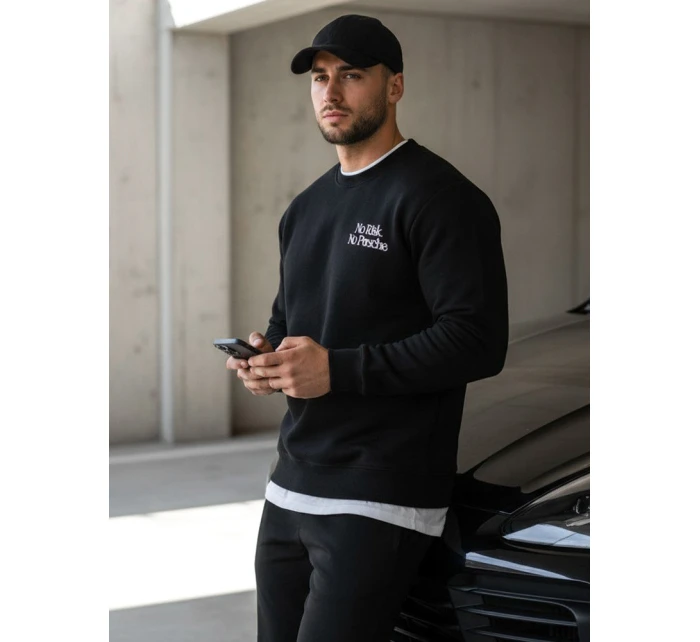 Pánská mikina s potiskem černá model 21995784 - Dstreet