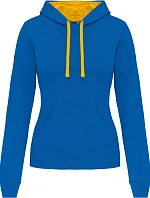 Kariban K 465 Dámská mikina s kontrastní kapucí 20.K465 light royal blue/yellow