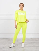 Sada s neonovým potiskem Queen yellow