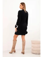 Dámské šaty s z měkké alpaky černý model 21314706 - K-Fashion