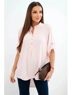 Halenka s delším zadním dílem světlá pudrová růžová