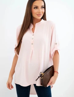 Halenka s delším zadním dílem světlá pudrová růžová