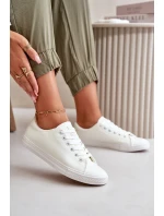 Dámské kožené šněrovací klasické tenisky bílé model 21590967 - EVENTO