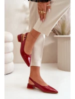 Lakované Baleríny Na Podpatku S  Bordové model 21670196 - Boto