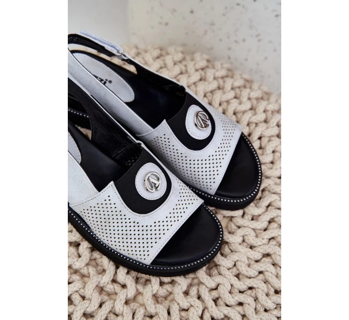 Dámské sandály na klínu – stříbrné Isnnoria