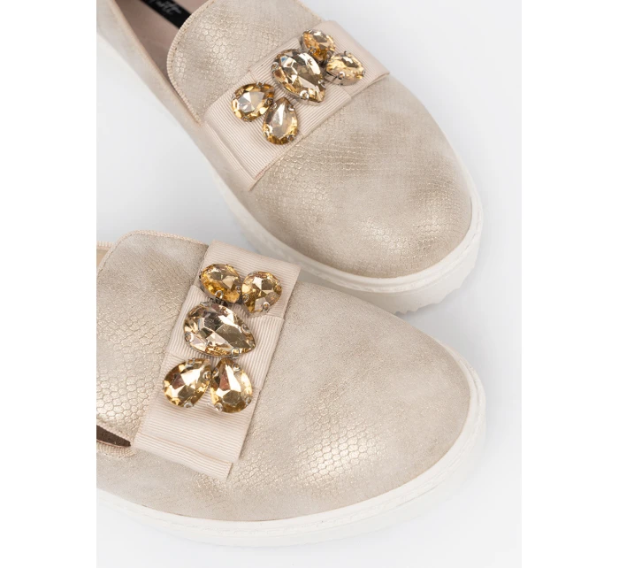 Exkluzívní zlaté dámské mokasíny platforma Exkluzívní zlaté dámské mokasíny platforma