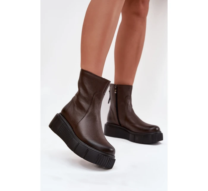 Boty na široké podrážce model 216959 Step in style Boty na široké podrážce model 216959 Step in style