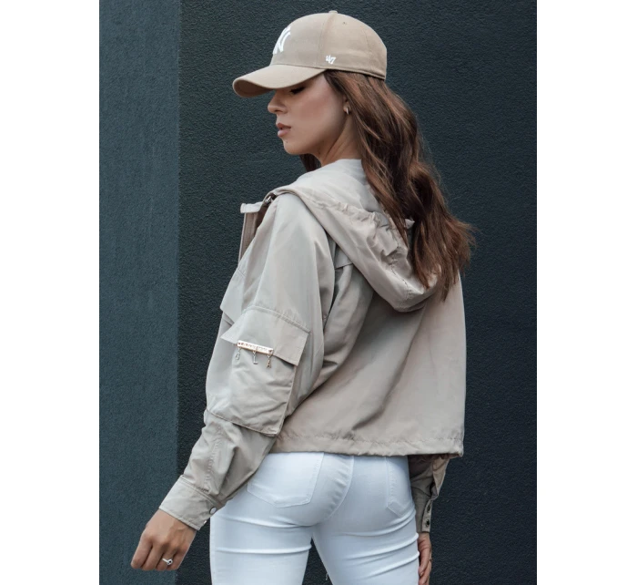 Dámská přechodná bunda s kapucí BUNOL béžová FashionStreet TY4468