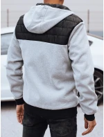 Pánská přechodná prošívaná bunda s kapucí světle šedá FashionStreet TX4921 Pánská přechodná prošívaná bunda s kapucí světle šedá FashionStreet TX4921