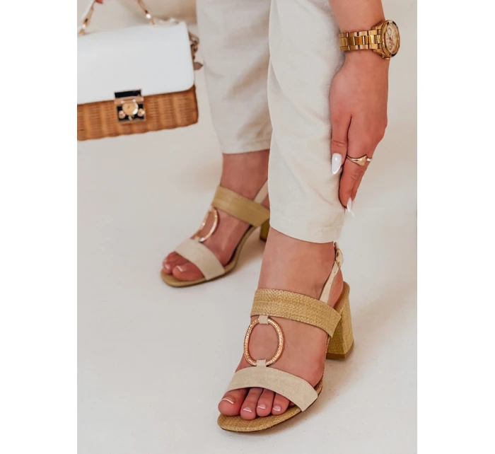 Dámské sandály na jehlovém podpatku ROMELLA beige FashionStreet ZY0753 Dámské sandály na jehlovém podpatku ROMELLA beige FashionStreet ZY0753