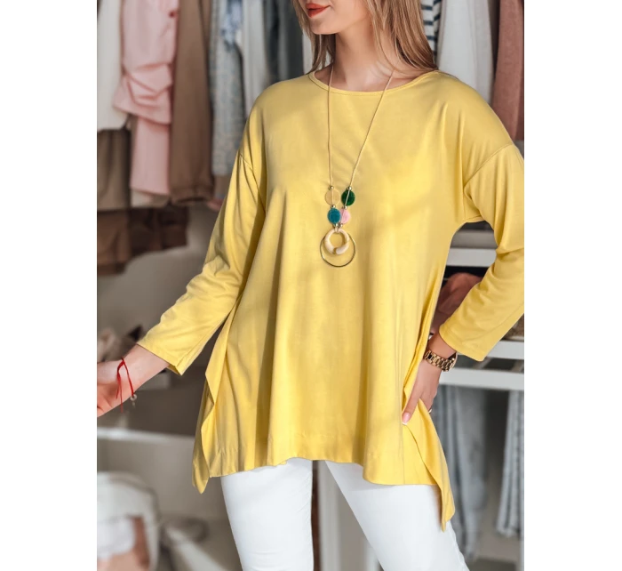 Dámská máslová halenka oversize s přívěskem žlutá Dstreet model 21985734 - FashionStreet