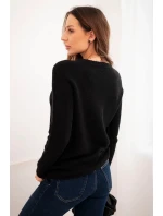 Svetr dámský z baby alpaky s dlouhým rukávem černý