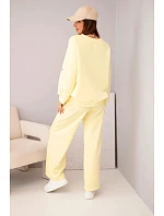 Dámský komplet z maslového materiálu mikina + kalhoty tmavě žlutý