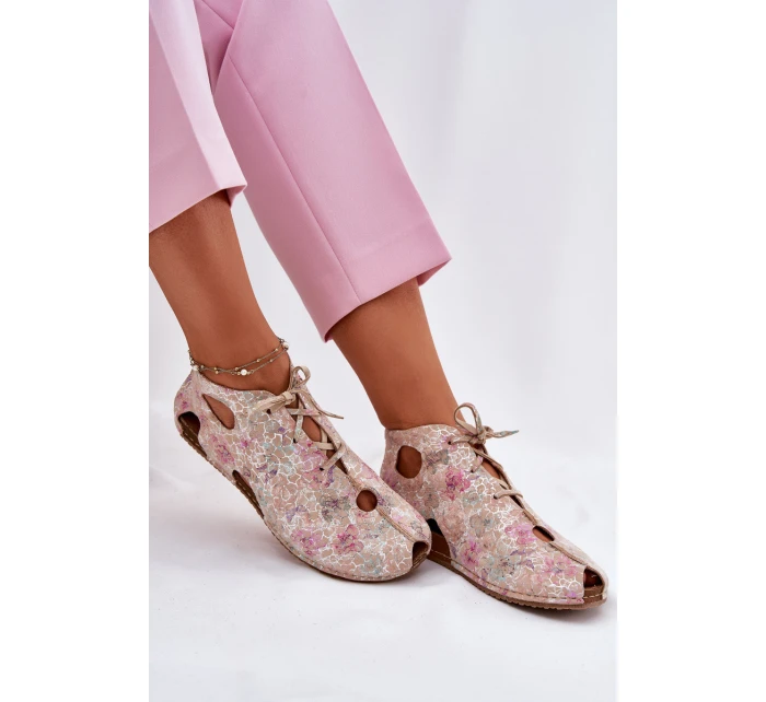 Vzorované Kožené Boty model 21697469 Béžové - Maciejka