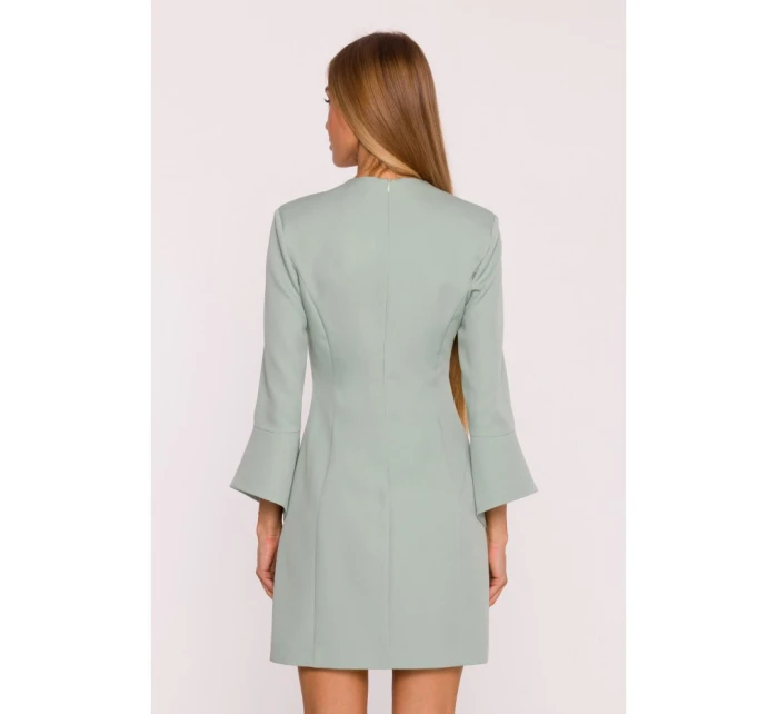 model 21296043 Šaty s širokými manžetami mátové - Moe model 21296043 Šaty s širokými manžetami mátové - Moe