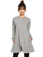 B042 Tunika s předním rozparkem - černá