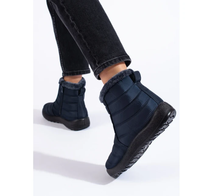 Komfortní  sněhule dámské tmavě modré platforma