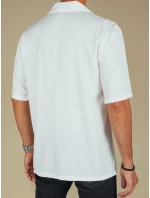 Pánská bílá košile s krátkým rukávem FashionStreet KX1086 Pánská bílá košile s krátkým rukávem FashionStreet KX1086