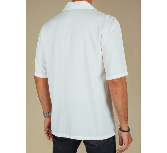 Pánská bílá košile s krátkým rukávem FashionStreet KX1086 Pánská bílá košile s krátkým rukávem FashionStreet KX1086