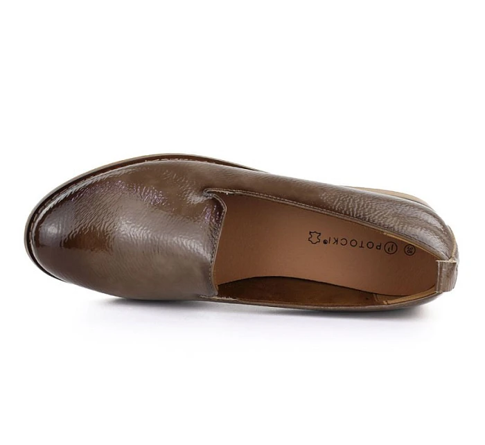 Dámské lakované boty lords beige Potocki 19337