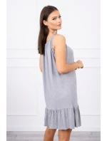 Šaty s tenkými ramínky šedé