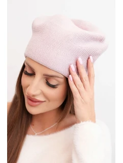 Dámská čepice vlněná klasická hladká beanie K420 fialová