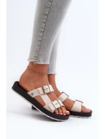 Dámské žabky na ploché podrážce model 21661882 Bežové - Zaxy