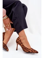 Dámské lodičky s leopardím vzorem Vinceza – hnědé Dámské lodičky s leopardím vzorem Vinceza – hnědé