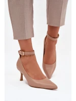 Lodičky s páskem Perrine – tmavě béžové Lodičky s páskem Perrine – tmavě béžové