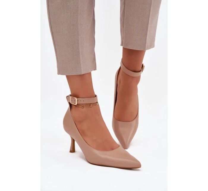 Lodičky s páskem Perrine – tmavě béžové Lodičky s páskem Perrine – tmavě béžové