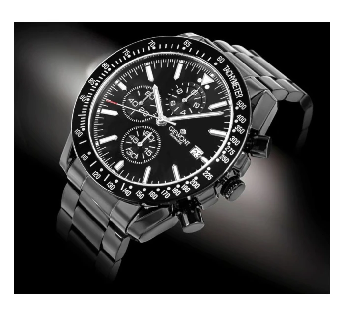 Pánské hodinky Giewont Chronograph Sapphire Black GW8720-B1 Pánské hodinky Giewont Chronograph Sapphire Black GW8720-B1