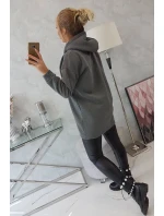 Zateplená mikina s kapucí v grafitové barvě