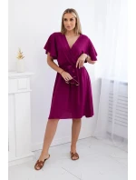 Šaty s vrstveným výstřihem švestka