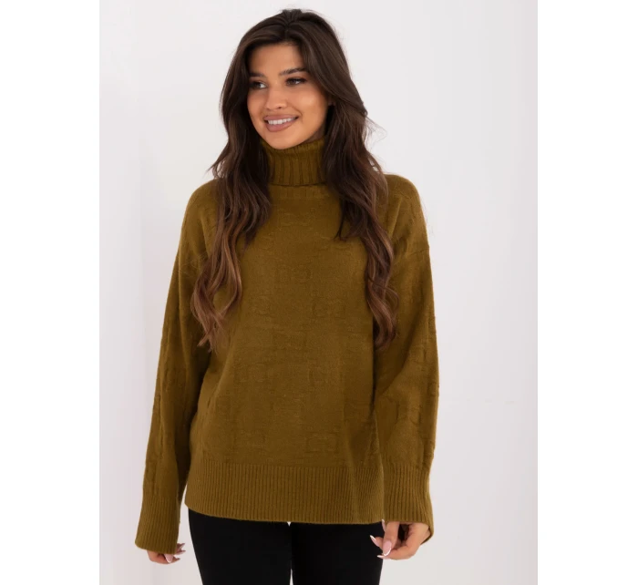 Sweter AT SW  oliwkowy model 20459127 - FPrice