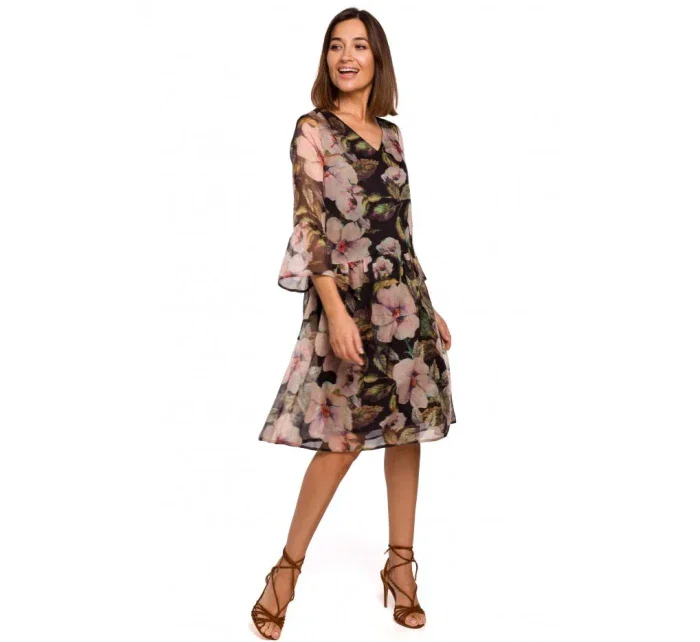 S214 Šifonové šaty se spadlým pasem - model 3