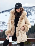 Dámská zimní bunda parka s kožešinou béžová Dstreet model 21982607 - FashionStreet