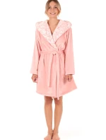 Dámský župan Flora s kapucí krátký 4856 3050 růžová perla - Vestis