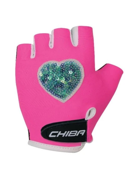 CHIBA COOL KIDS Rukavice růžové srdce L