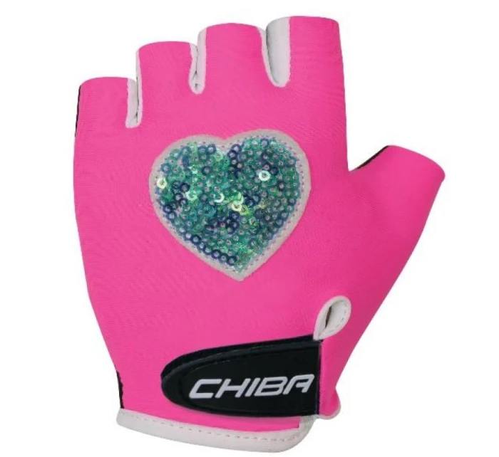 CHIBA COOL KIDS Rukavice růžové srdce L