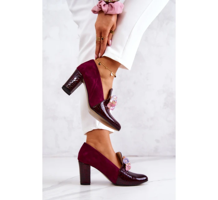 Semišové lodičky z kůže s model 21577735 - Boto