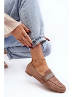 Dámské Mokasíny S Cyrkoniemi Světle Hnědé Ralrika Dámské Mokasíny S Cyrkoniemi Světle Hnědé Ralrika