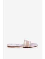 Vzorované Plné Dámské Sandály Béžové model 21689586 - Boto Vzorované Plné Dámské Sandály Béžové model 21689586 - Boto