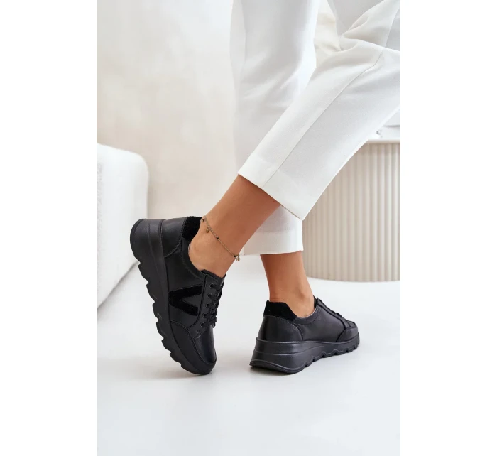 Kožené Dámské Sportovní Boty Vinceza Černé Kožené Dámské Sportovní Boty Vinceza Černé