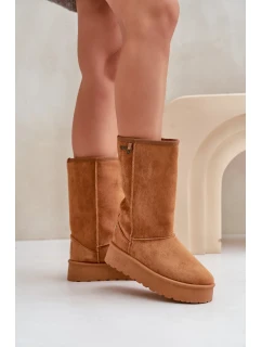 Vysoké Sněhule Na Platformě Big Star OO274893 Camel