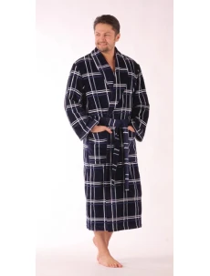 AKCE - Pánský župan 21125900 tm. modrý s kárem - Vestis