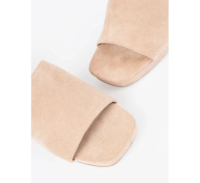 Krásné  nazouváky hnědé dámské na širokém podpatku