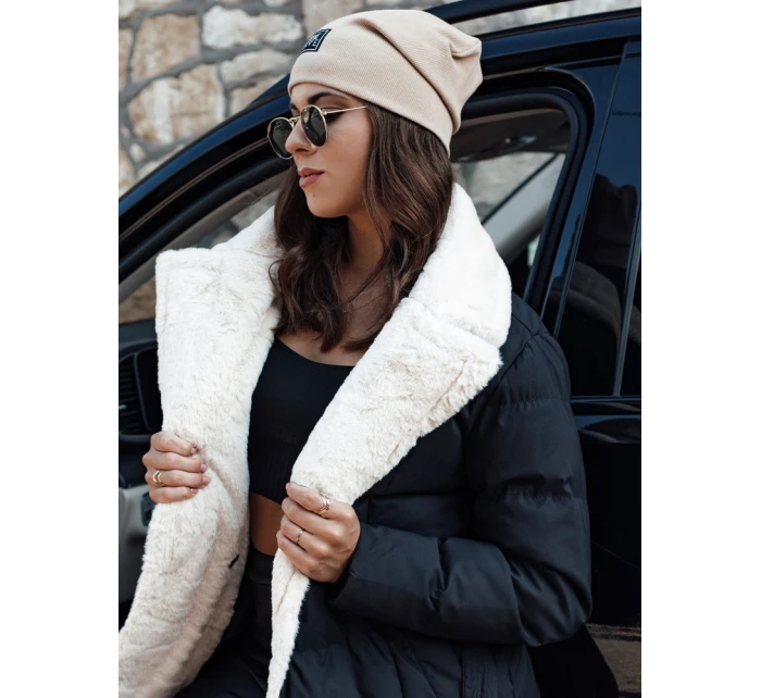 Dámská zimní bunda dlouhá s kožešinou černá Dstreet model 21980514 - FashionStreet