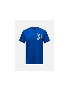 Pánské tričko PEAK PERFORMANCE M Explore Graphic Tee, modrá barva