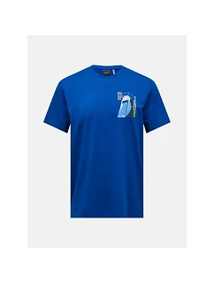 Pánské tričko PEAK PERFORMANCE M Explore Graphic Tee, modrá barva