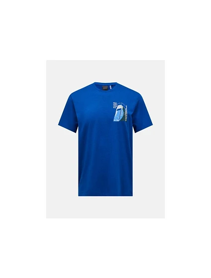 Pánské tričko PEAK PERFORMANCE M Explore Graphic Tee, modrá barva